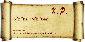 Kéki Péter névjegykártya