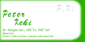 peter keki business card